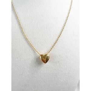 18k Solid Gold Heart Necklace , AU750 Stamped